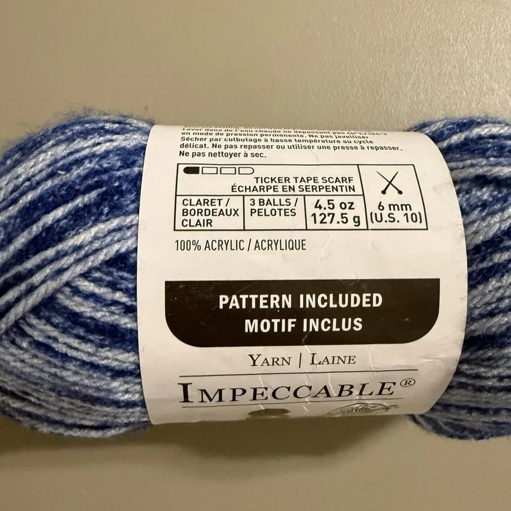 New Impeccable Blue Indigo Acrylic‎ Yarn Skein 6mm 4.5 Oz Loops And Threads